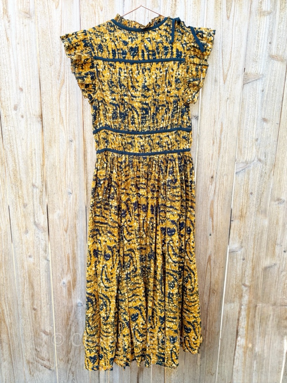 Ulla Johnson Amari Dress Marigold‎ Size 0 NWT Midi Orange Black - Picture 5 of 17